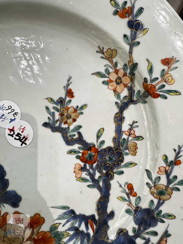 清 青花矾红花卉纹盘二件 - 图9